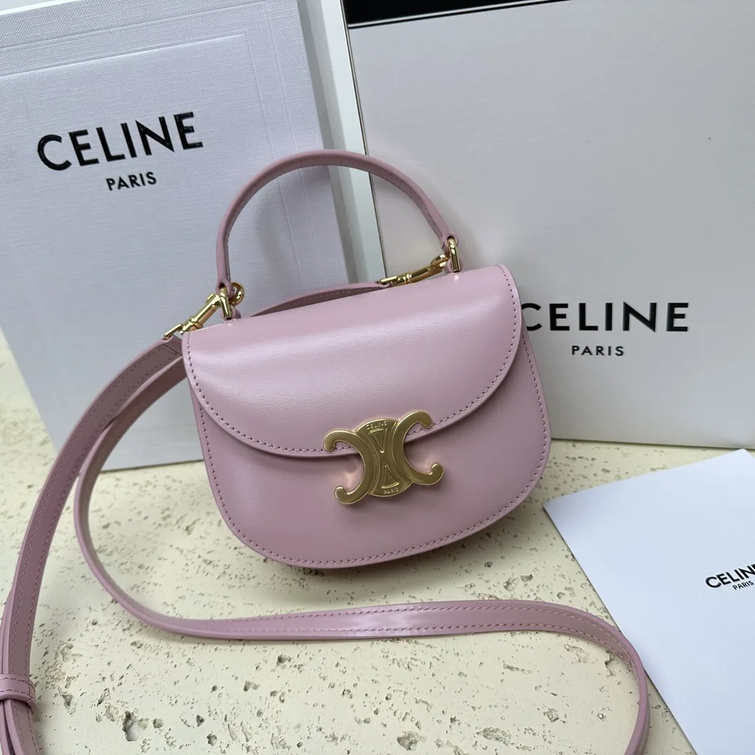 Celine Black Triomphe Lambskin Crossbody Bag product photo from LabelPicks
