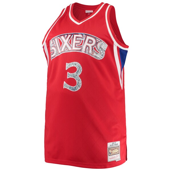 Allen Iverson Philadelphia 76ers Big & Tall 1996/97 NBA 75th Anniversary Diamond Swingman Jersey - Red