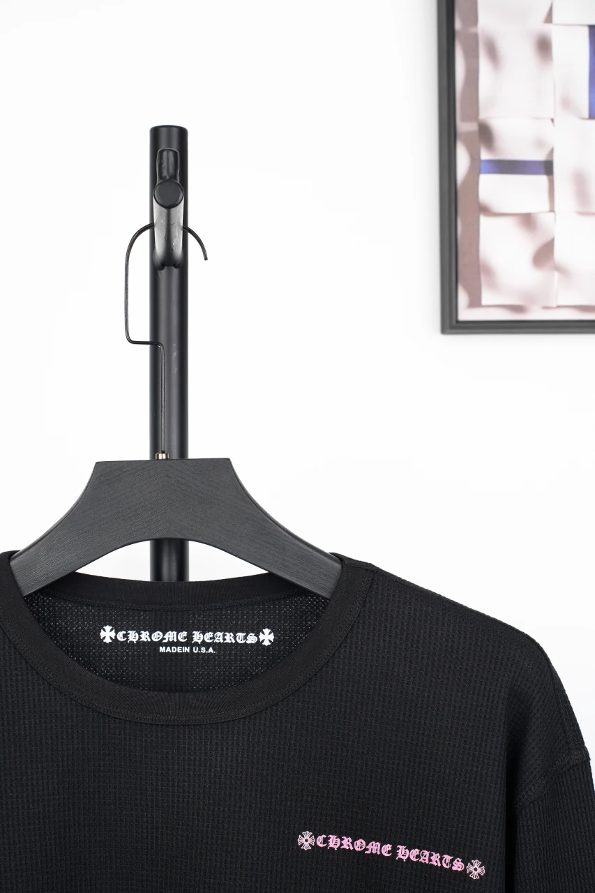 Chrome Hearts Black Pink Sanskrit Waffle Long Sleeve T-Shirt product photo from LabelPicks