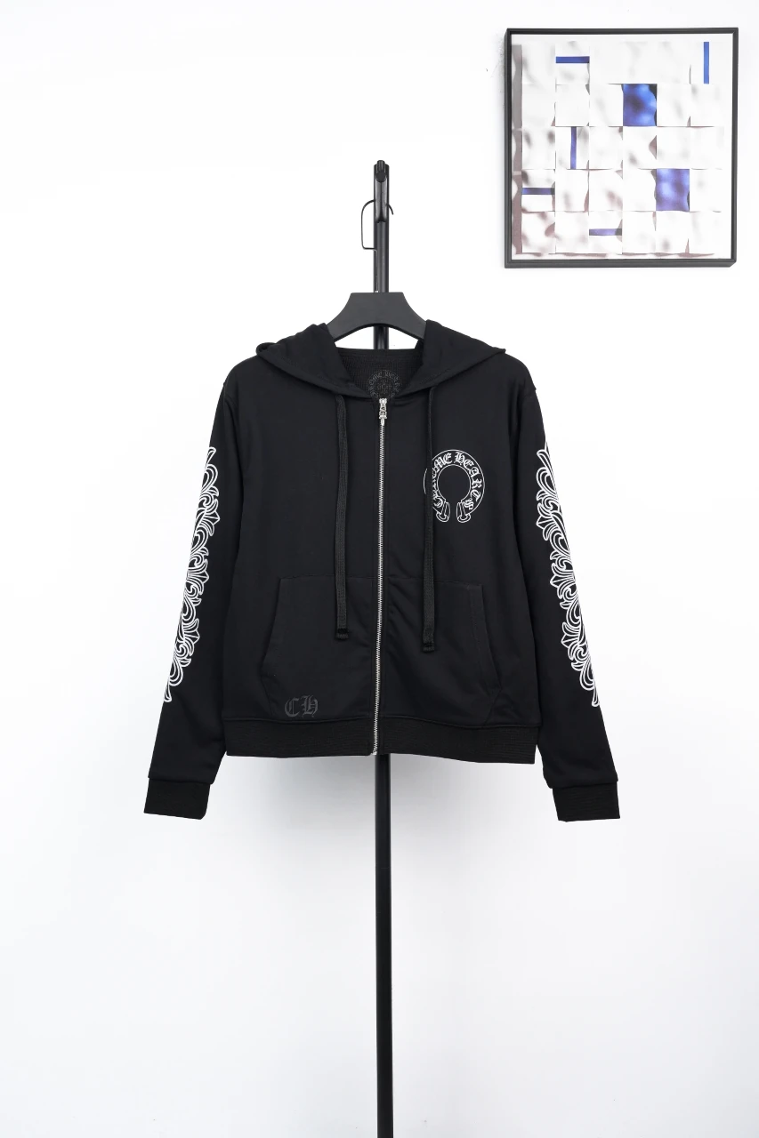 Chrome Hearts Black Double Layer Graphic Zip Hoodie product photo from LabelPicks