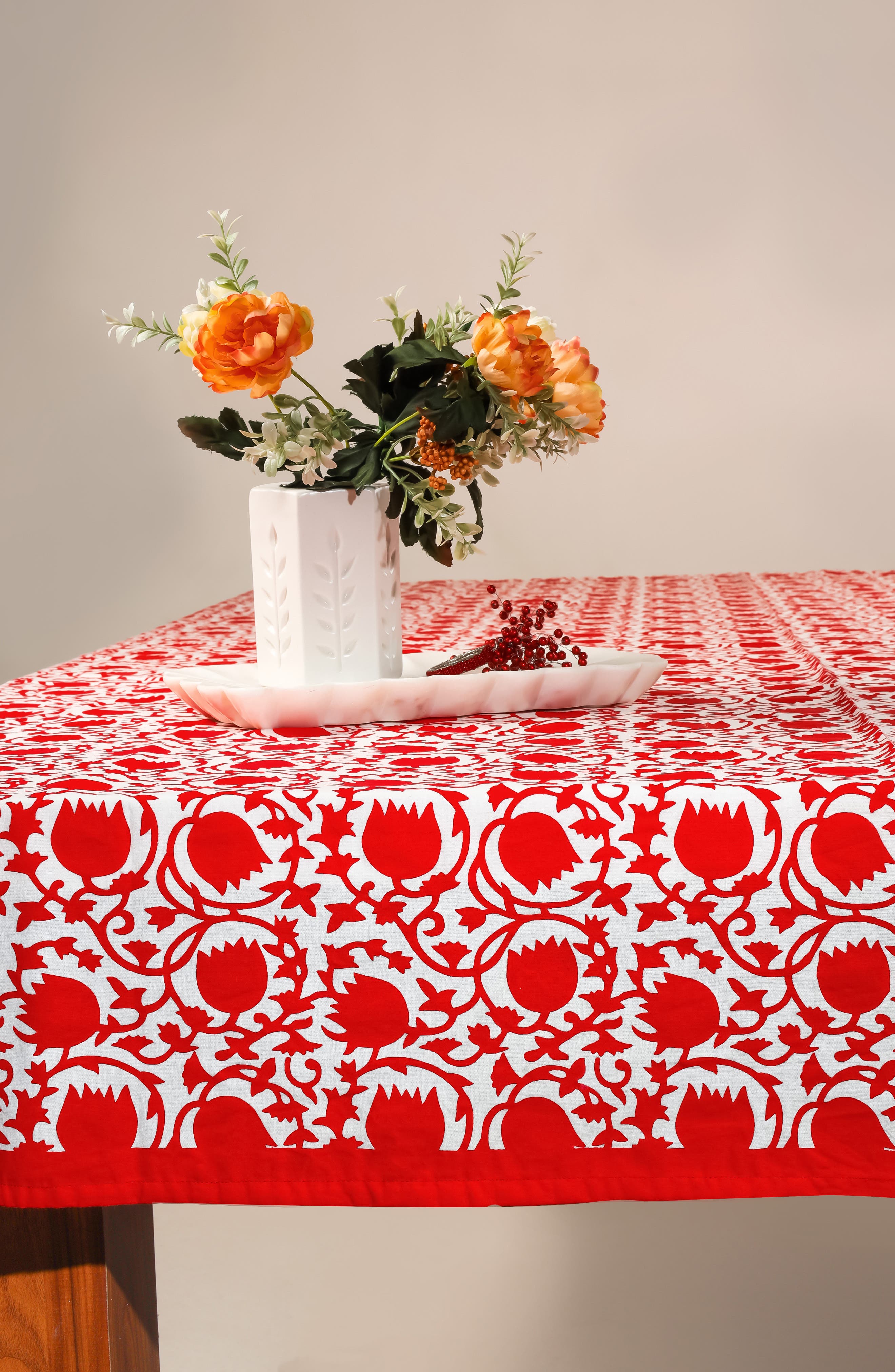 Tiramisu Print Cotton Tablecloth