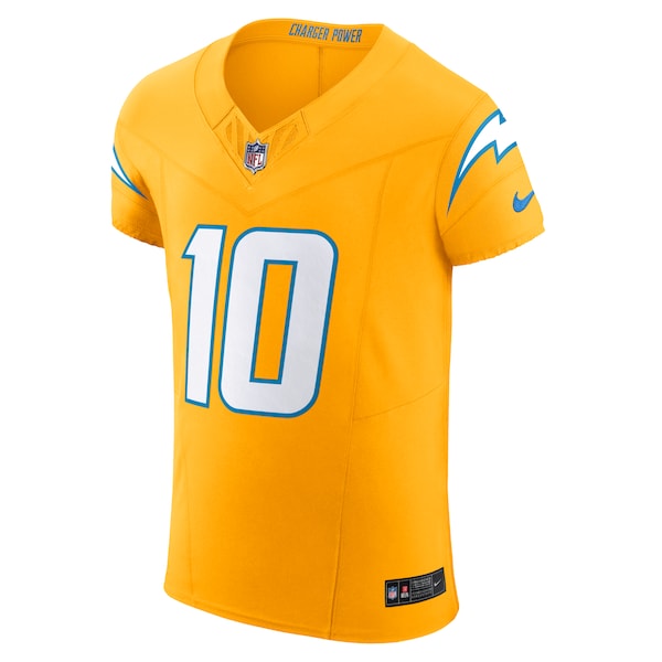 Justin Herbert Los Angeles Chargers Nike Alternate Charger Power Vapor F.U.S.E. Elite Jersey - Gold