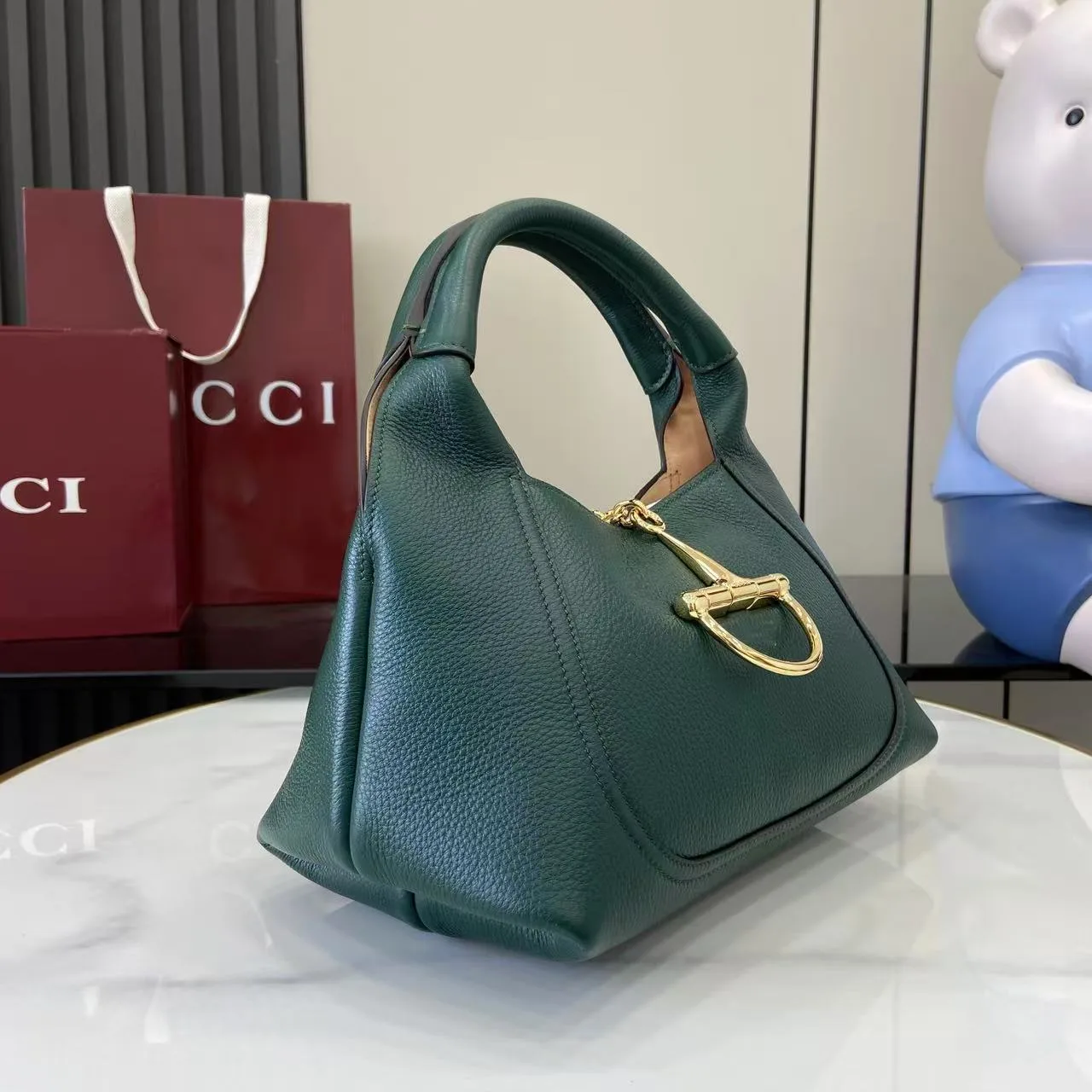Gucci Green Grained Leather Shoulder Bag product photo from LabelPicks