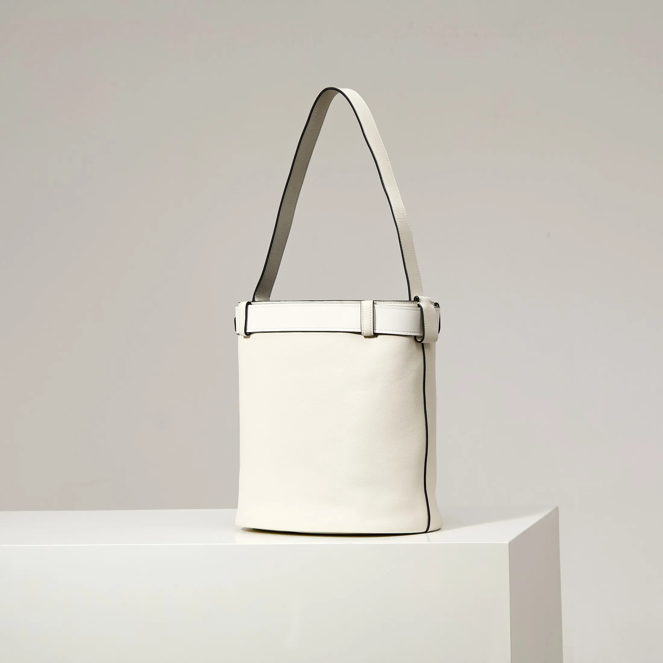 Prada White Lambskin Bucket Bag product photo from LabelPicks