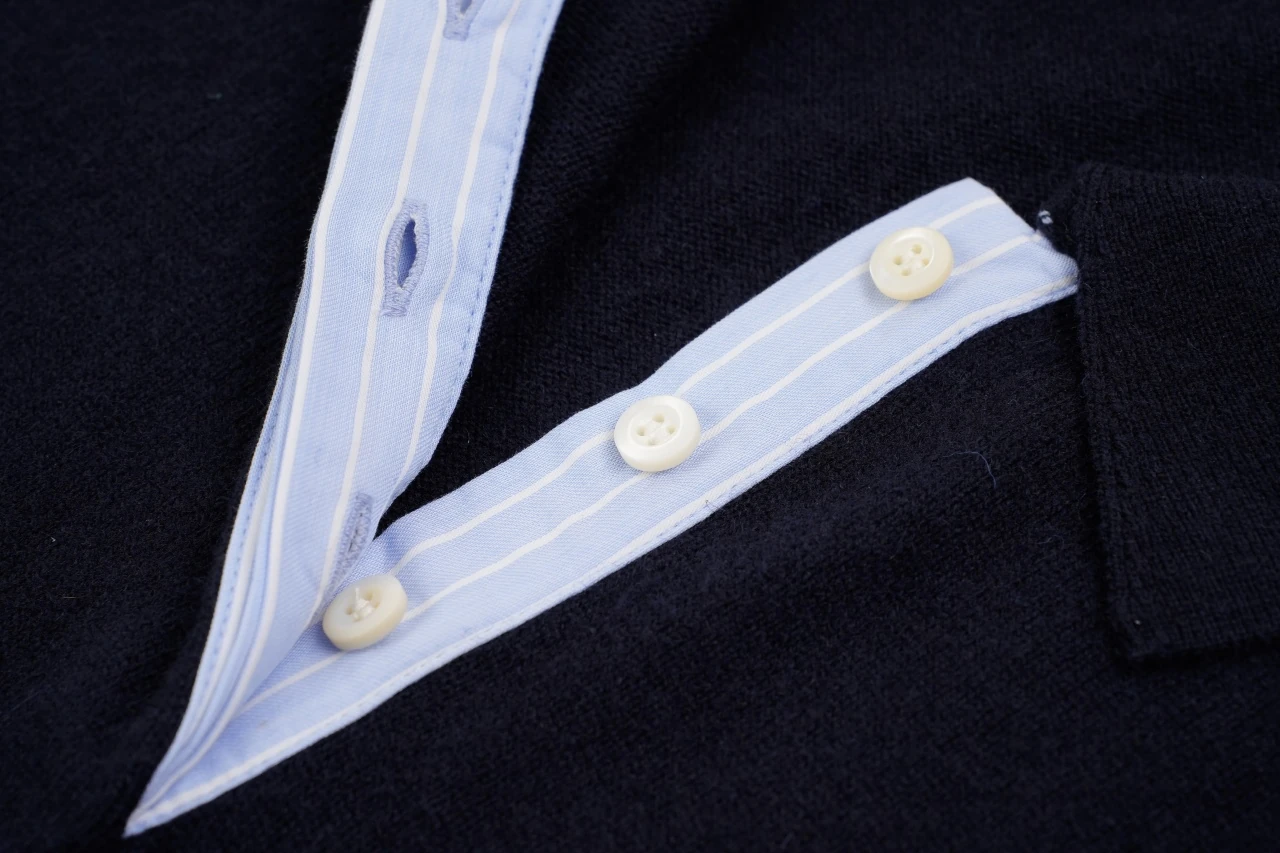 Miu Miu Navy Contrast Stripe Polo Sweater product photo from LabelPicks