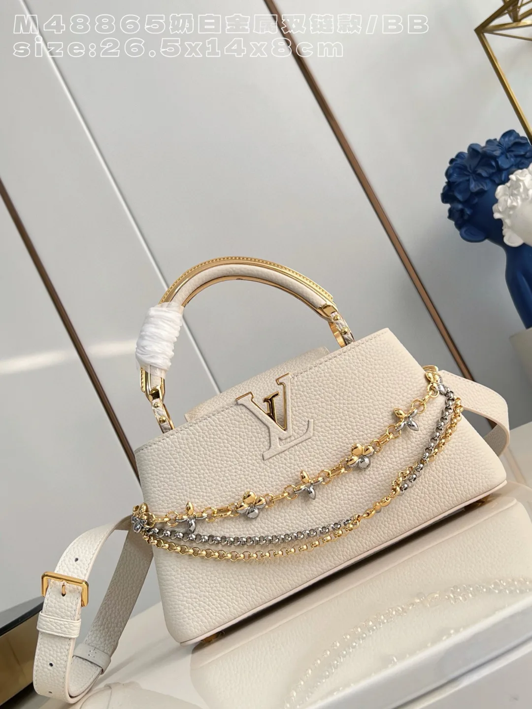 Louis Vuitton Capucines White Grained Leather Crossbody Bag product photo from LabelPicks
