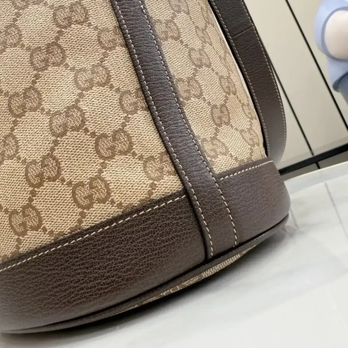 Gucci Brown Generation Canvas and Leather Bucket Bag product photo from LabelPicks