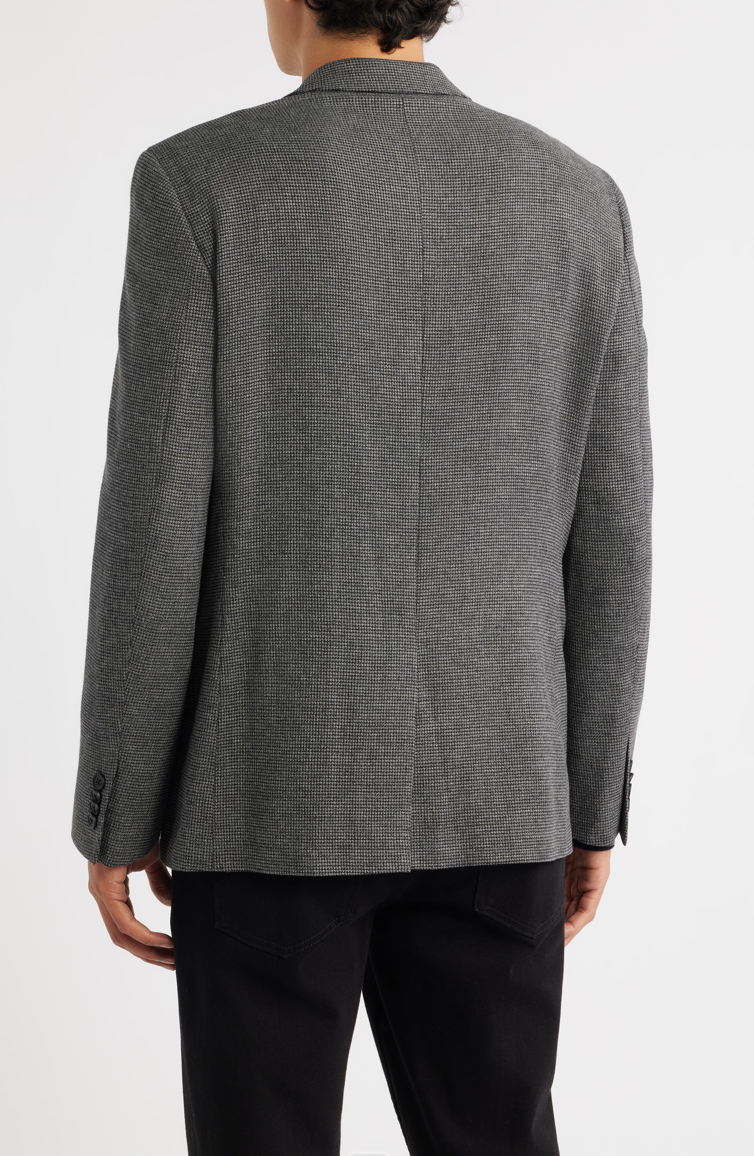 AllSaints Ross Slim Fit Grey Micro Houndstooth Sport Coat