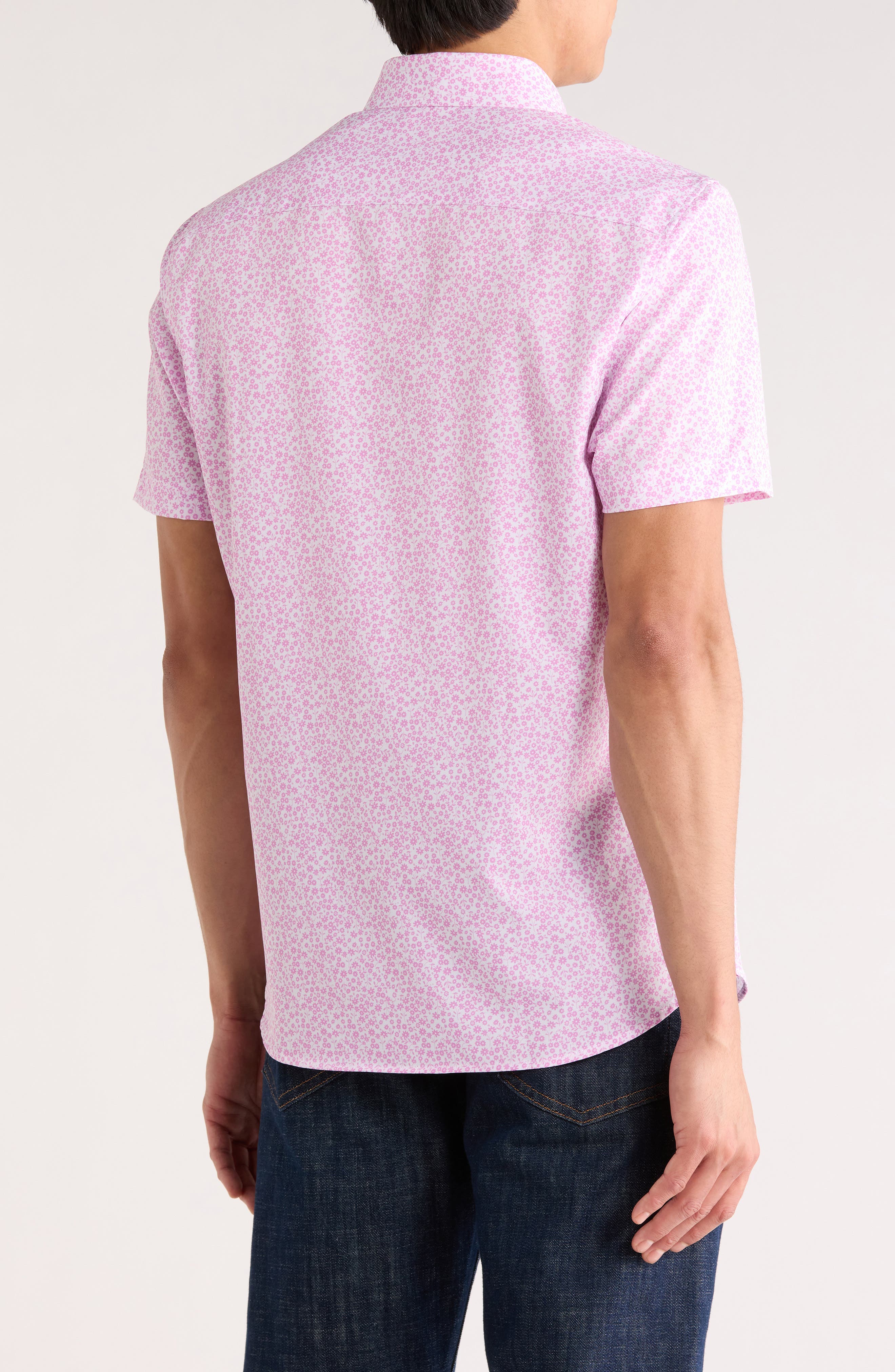 CONSTRUCT Floral Short Sleeve Woven Button-Down Shirt