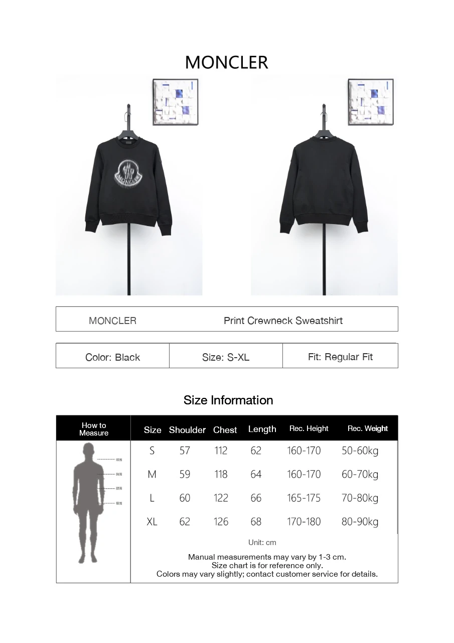 Moncler Black Blurred Logo Crewneck Sweatshirt product photo from LabelPicks
