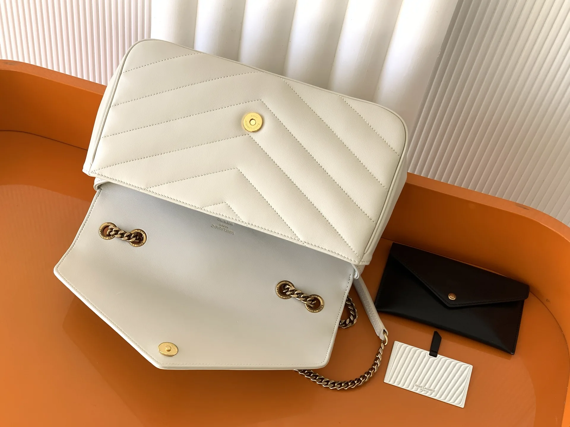 Saint Laurent White Loulou Lambskin Shoulder Bag product photo from LabelPicks