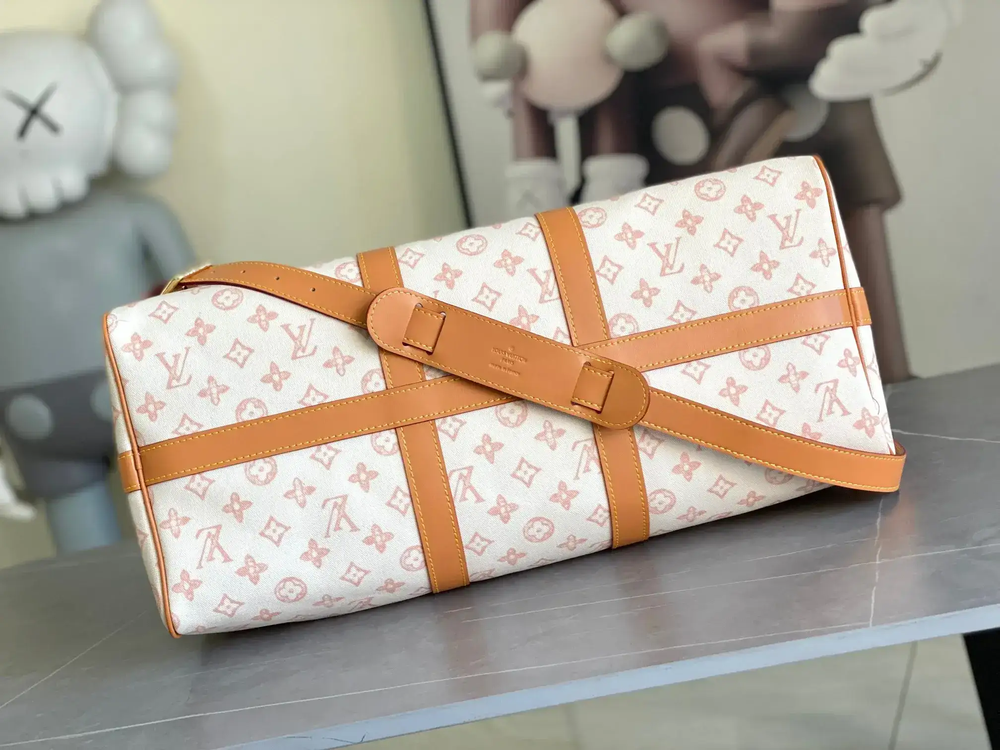 Louis Vuitton White Keepall Monogram Canvas Tote Bag product photo from LabelPicks
