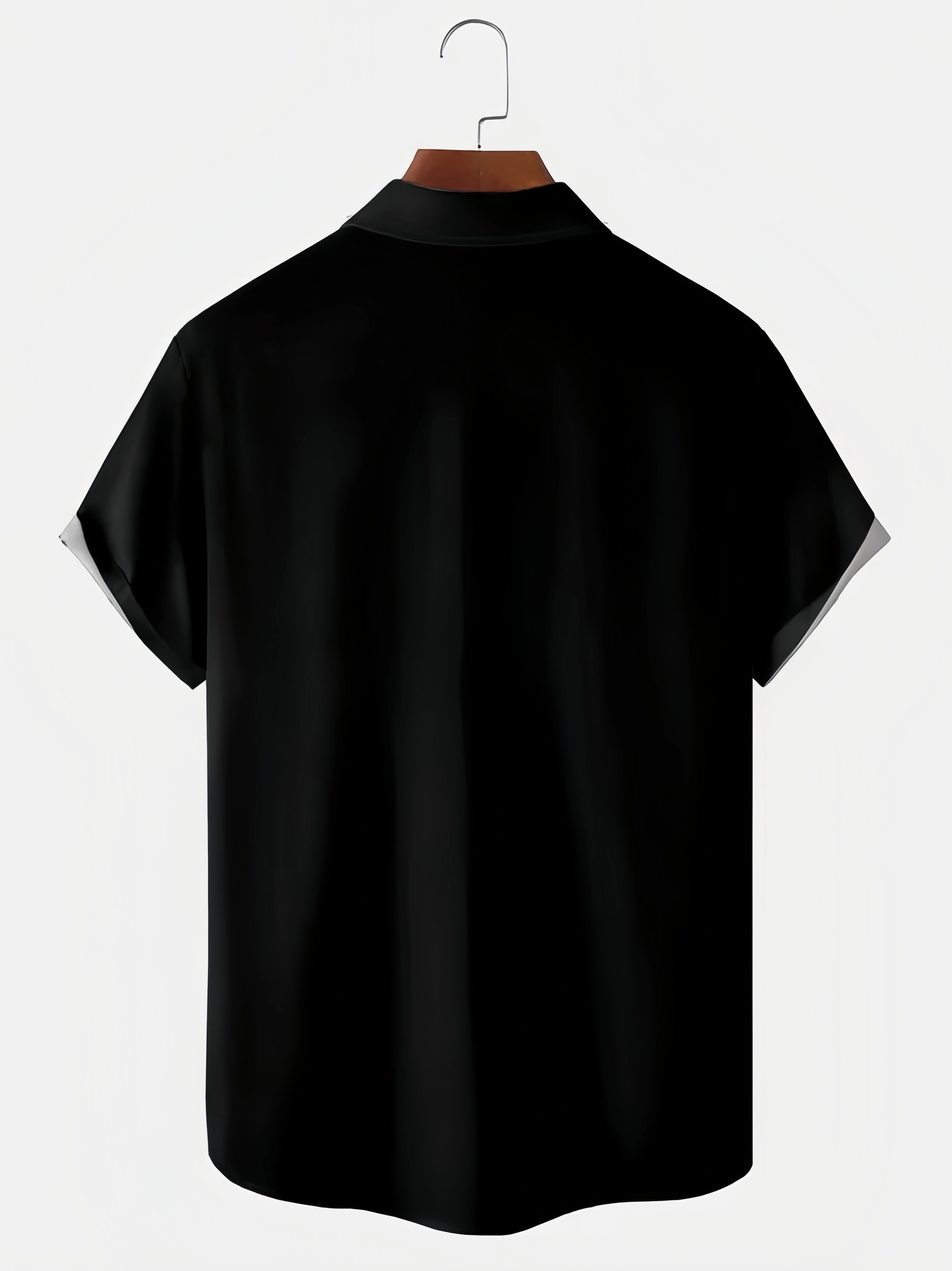 Gradient Striped Chest Pocket Short Sleeve Bowling Shirt