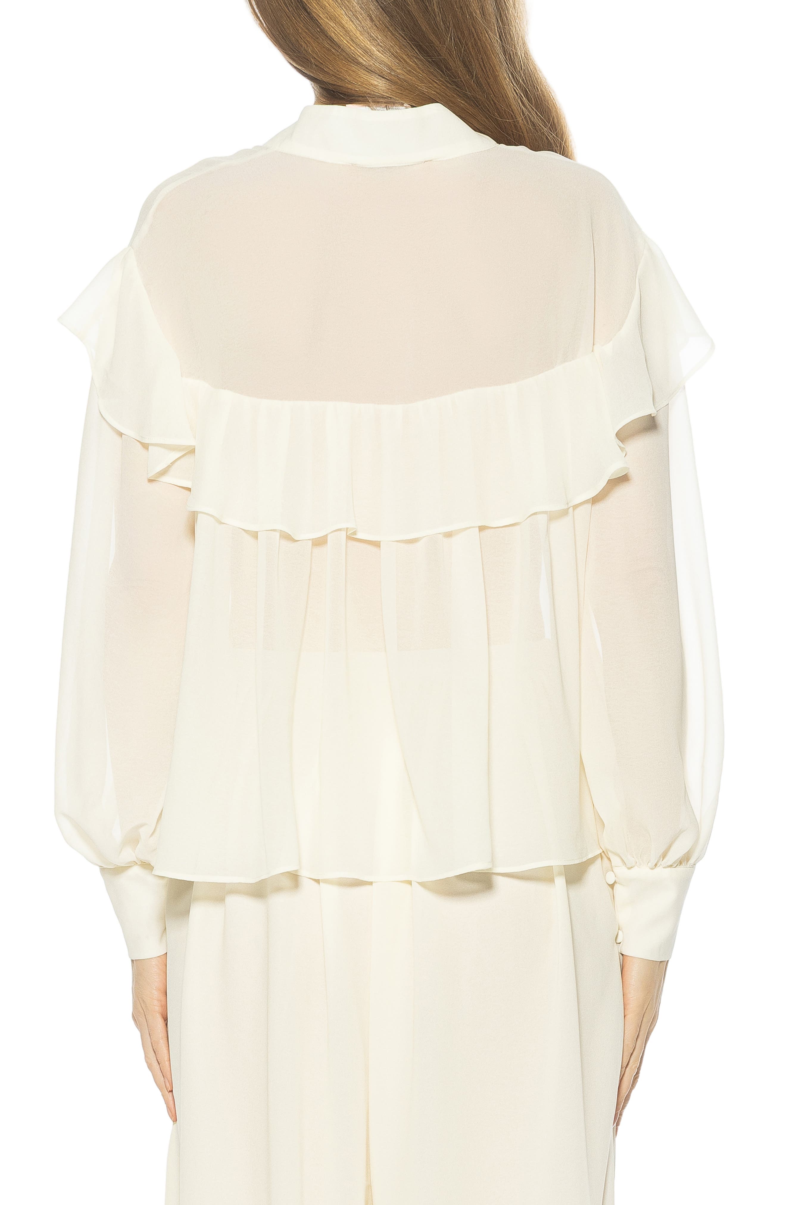 Alexia Admor Solace Ruffle Long Sleeve Button-Up Top