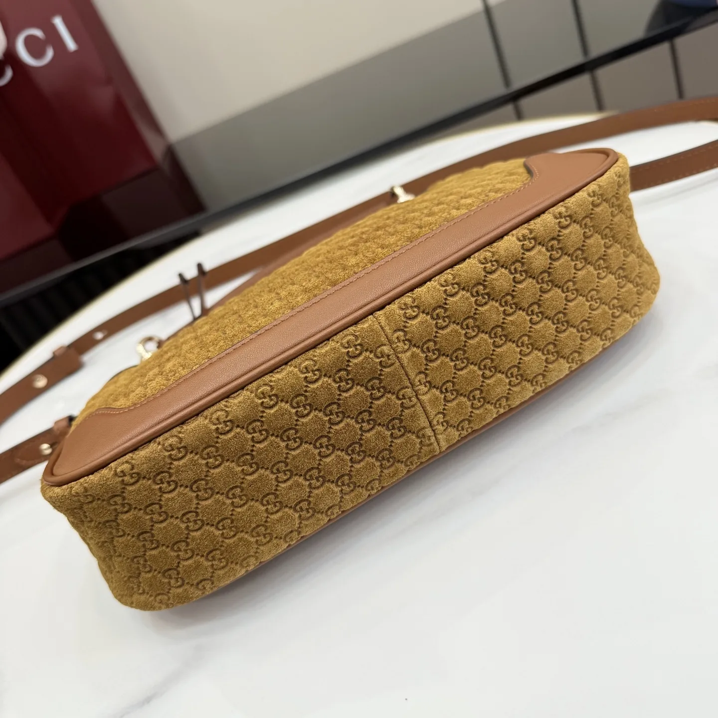 Gucci Suede Leather Crossbody Bag product photo from LabelPicks