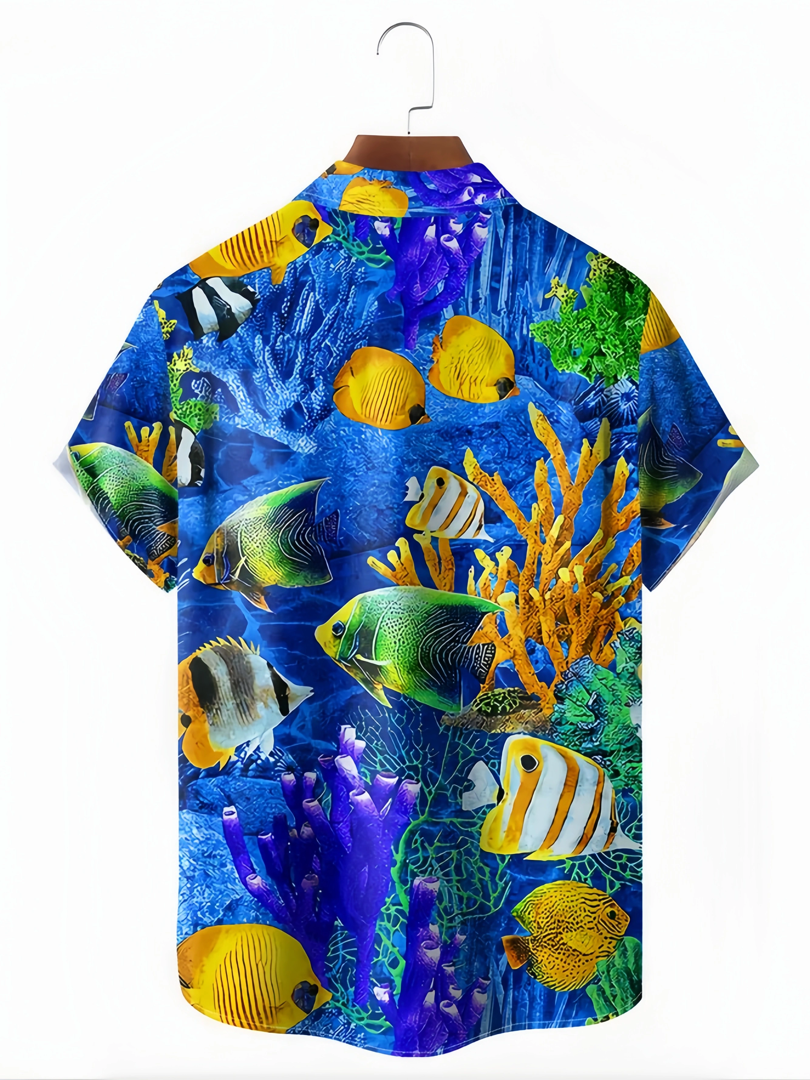 Marine Life Chest Pocket Short Sleeve Hawaiian Shirt