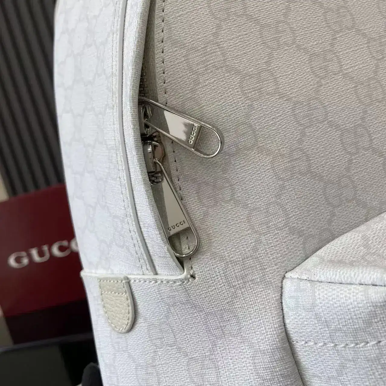 Gucci Ophidia White GG Supreme Canvas Backpack product photo from LabelPicks