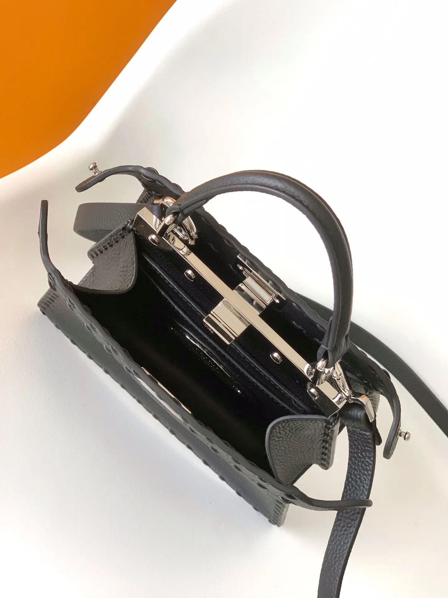 Fendi Black Peekaboo Calfskin Top Handle Bag product photo from LabelPicks