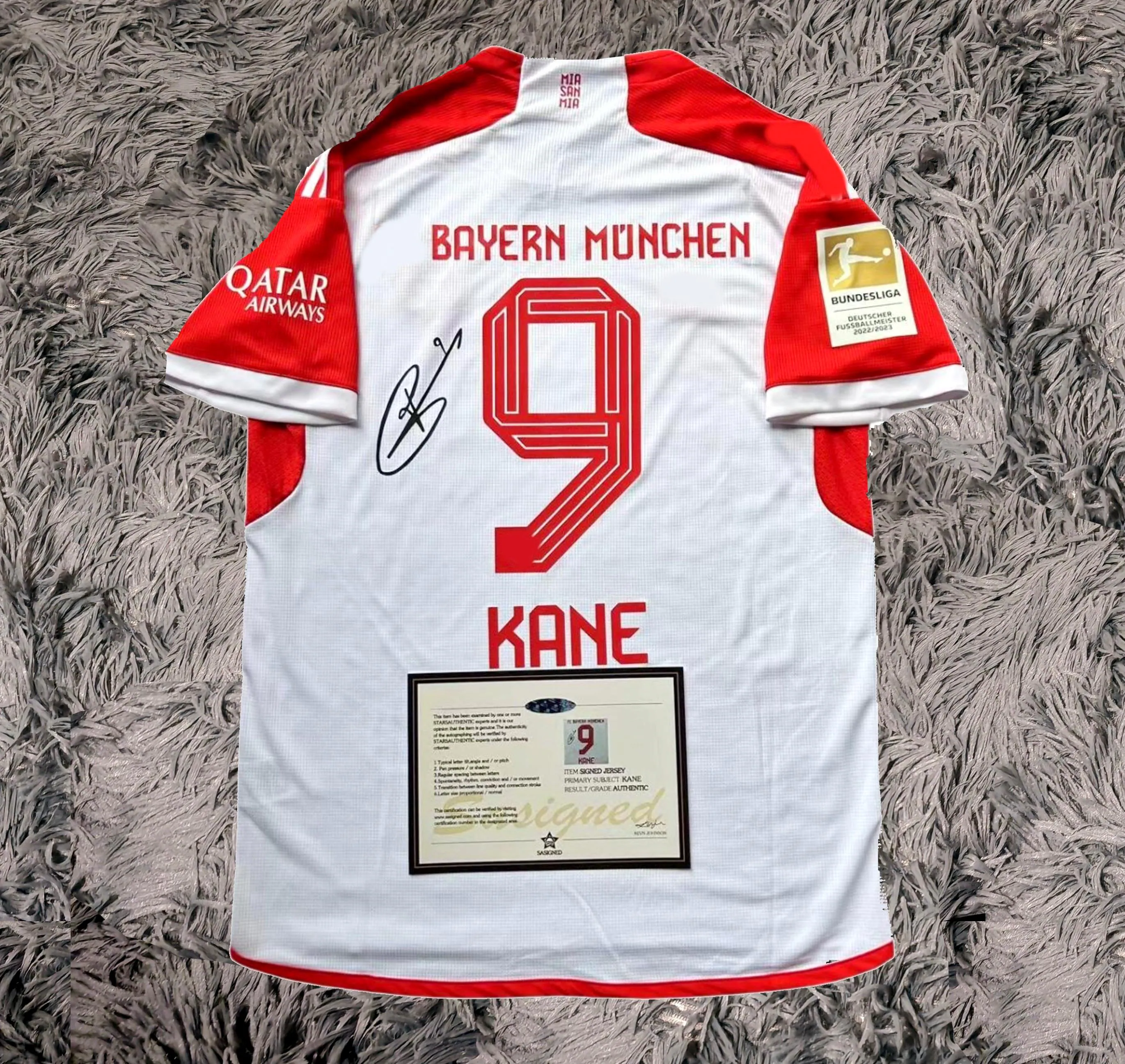 Harry Kane SIGNED Bayern Munich 23/24 Debut Home Jersey/Shirt - COA - 2023