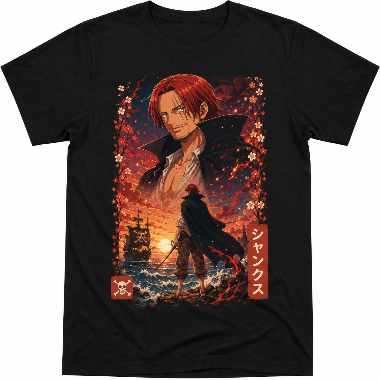 Remera Anime Shanks One Piece Manga Corta