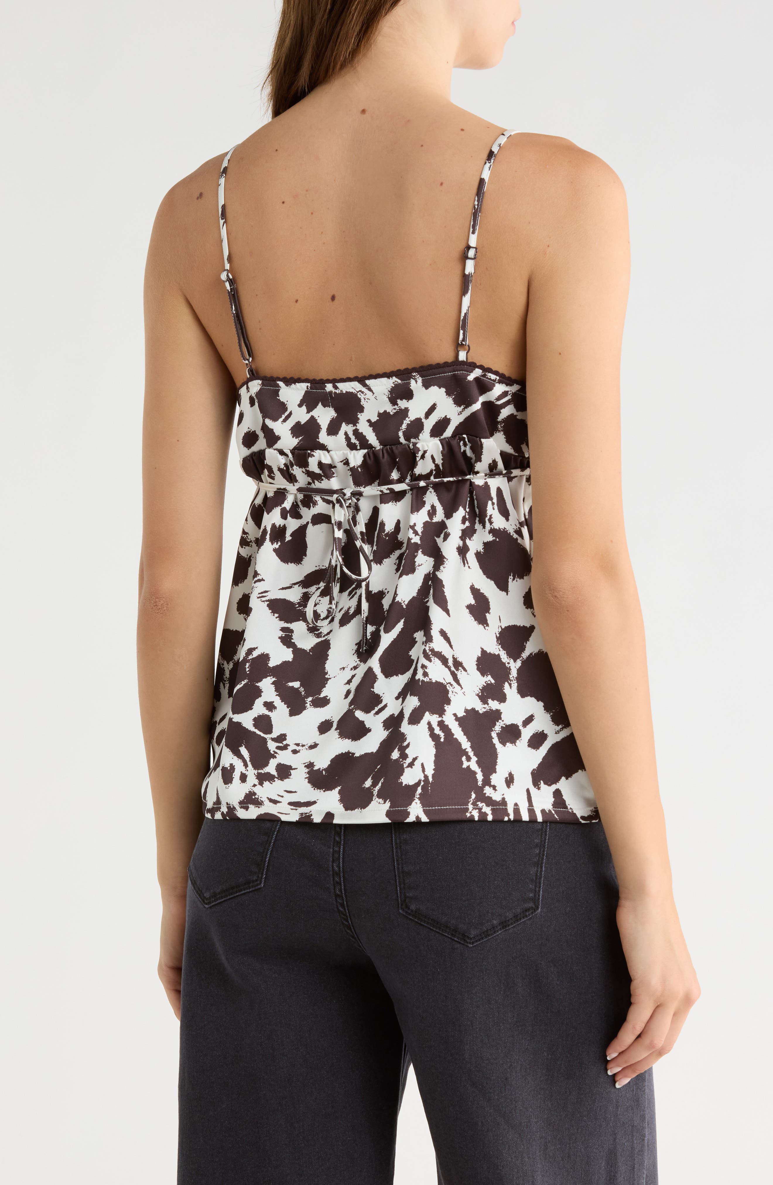 Vigoss Printed Satin Babydoll Camisole