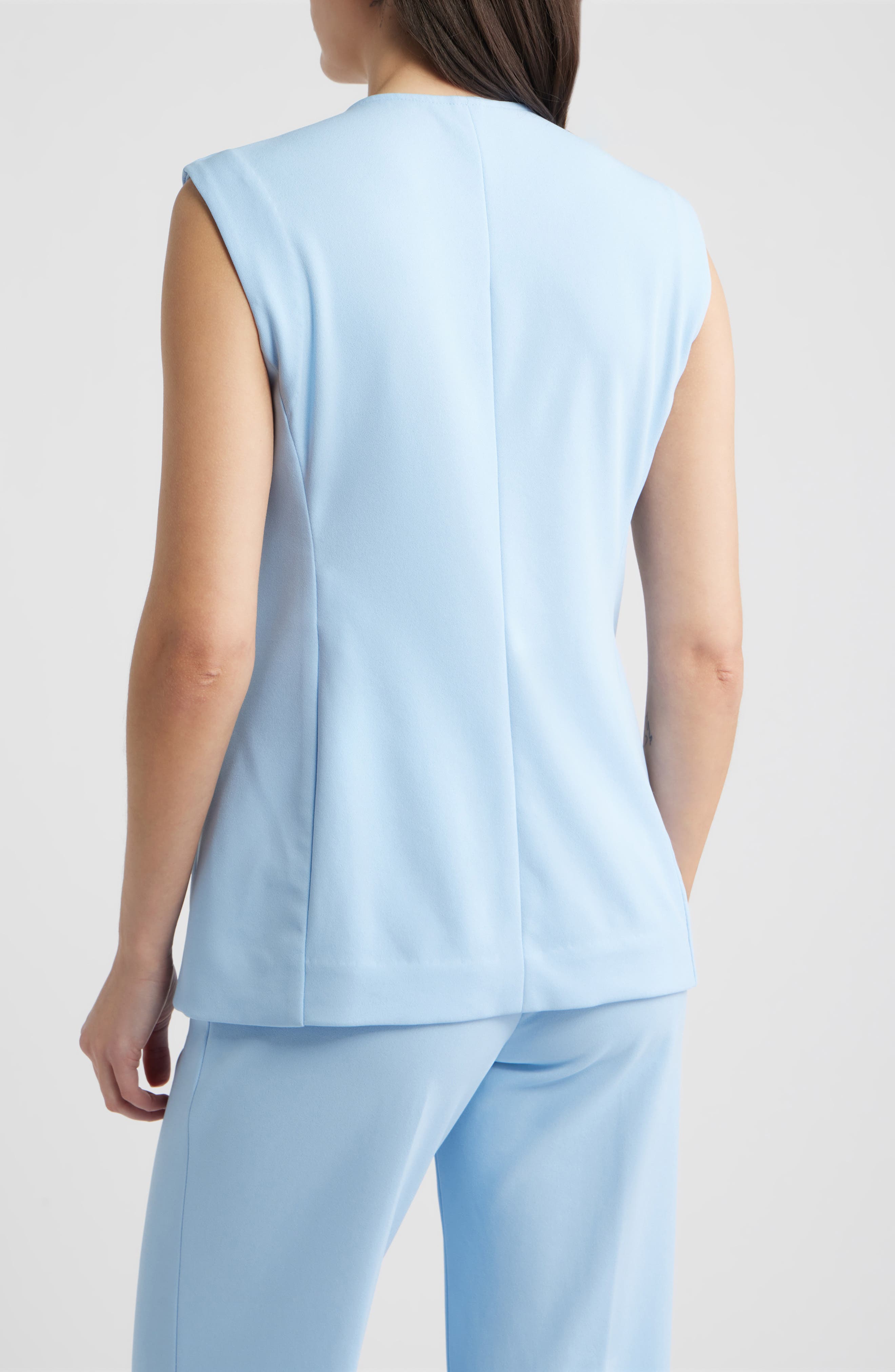 Anne Klein Button-Up Four-Pocket Vest