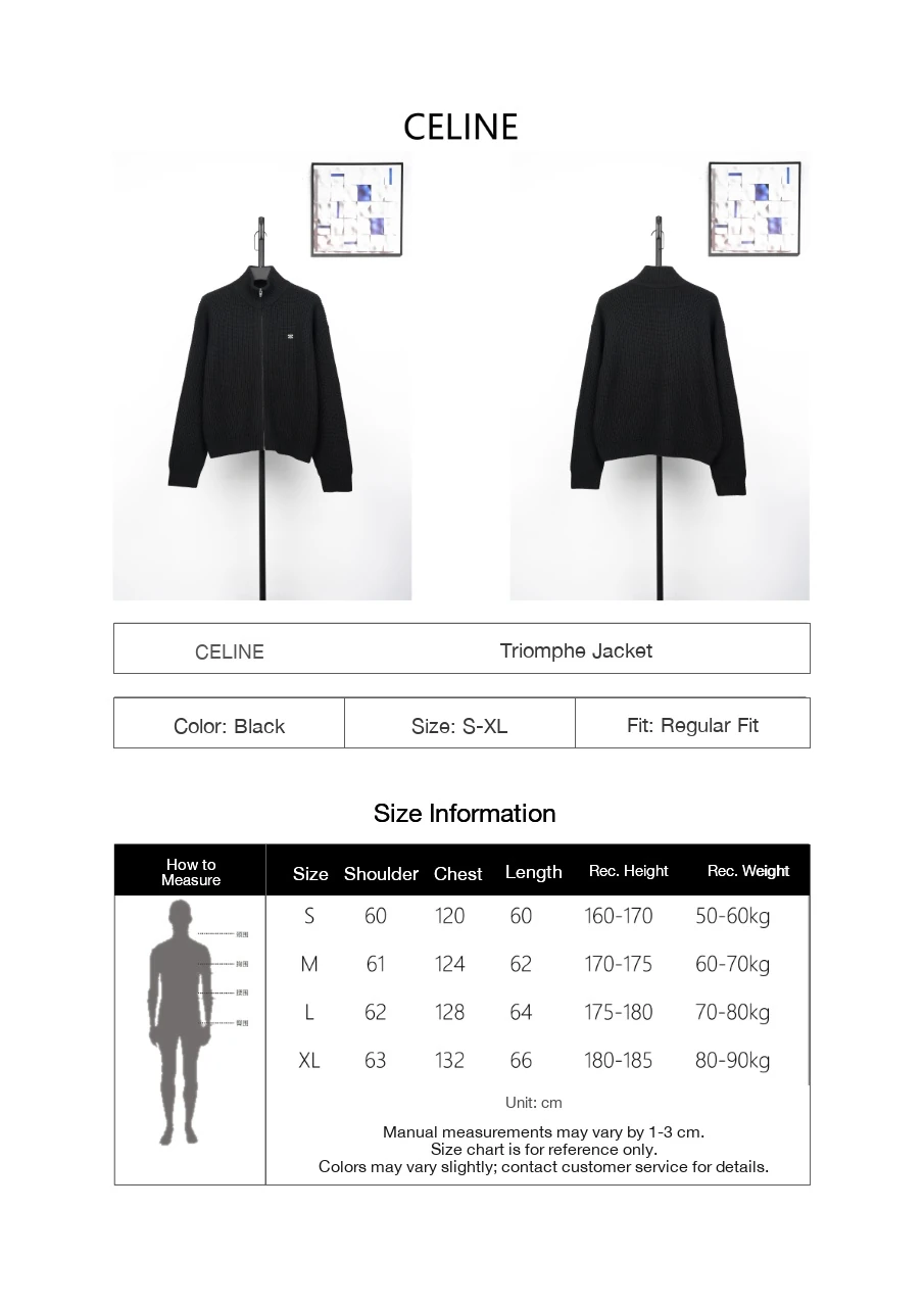 CELINE Black Triomphe Embroidered Knit Zip Cardigan product photo from LabelPicks