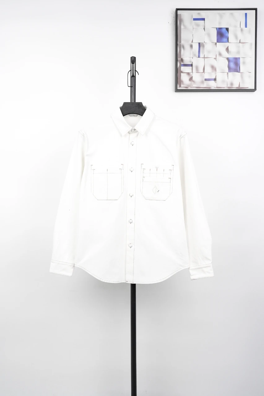 Dior White CD Pocket Embroidered Long Sleeve Shirt product photo from LabelPicks