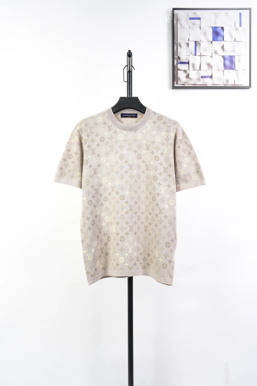 Louis Vuitton Beige Allover Jacquard Knit T-Shirt product photo from LabelPicks