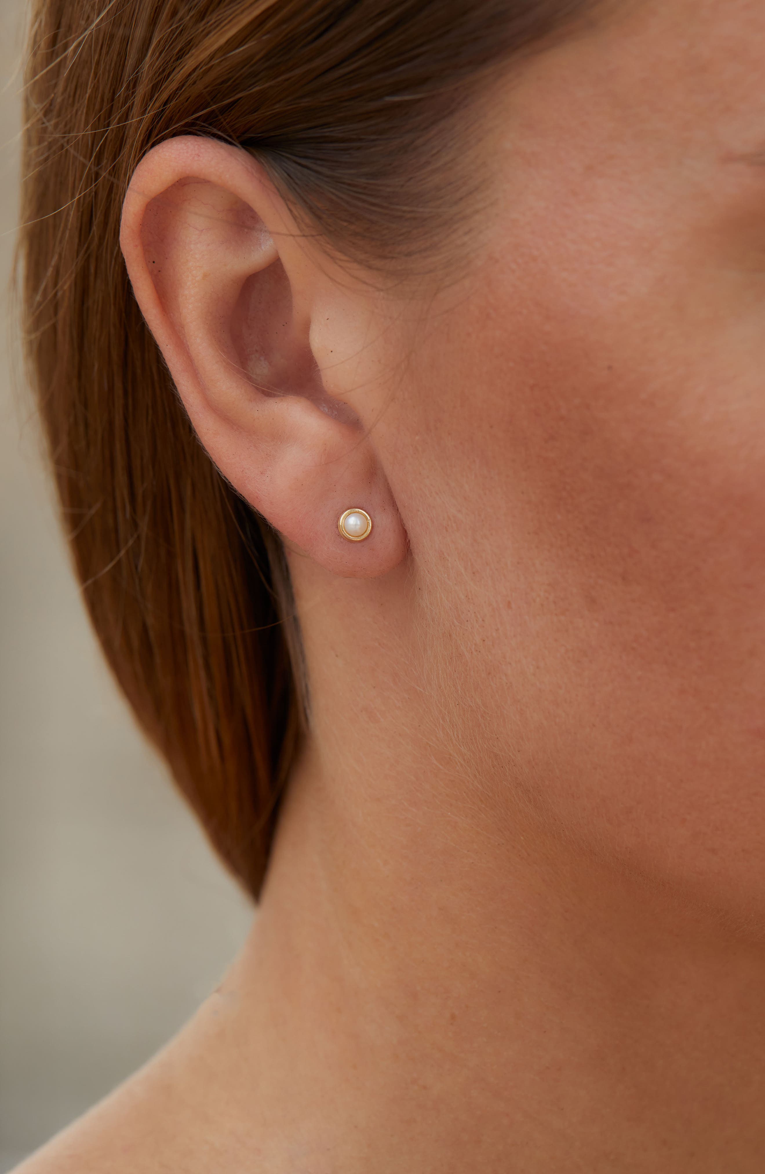 SAVVY CIE JEWELS 14K Gold & Cultured Freshwater Pearl Stud Earrings