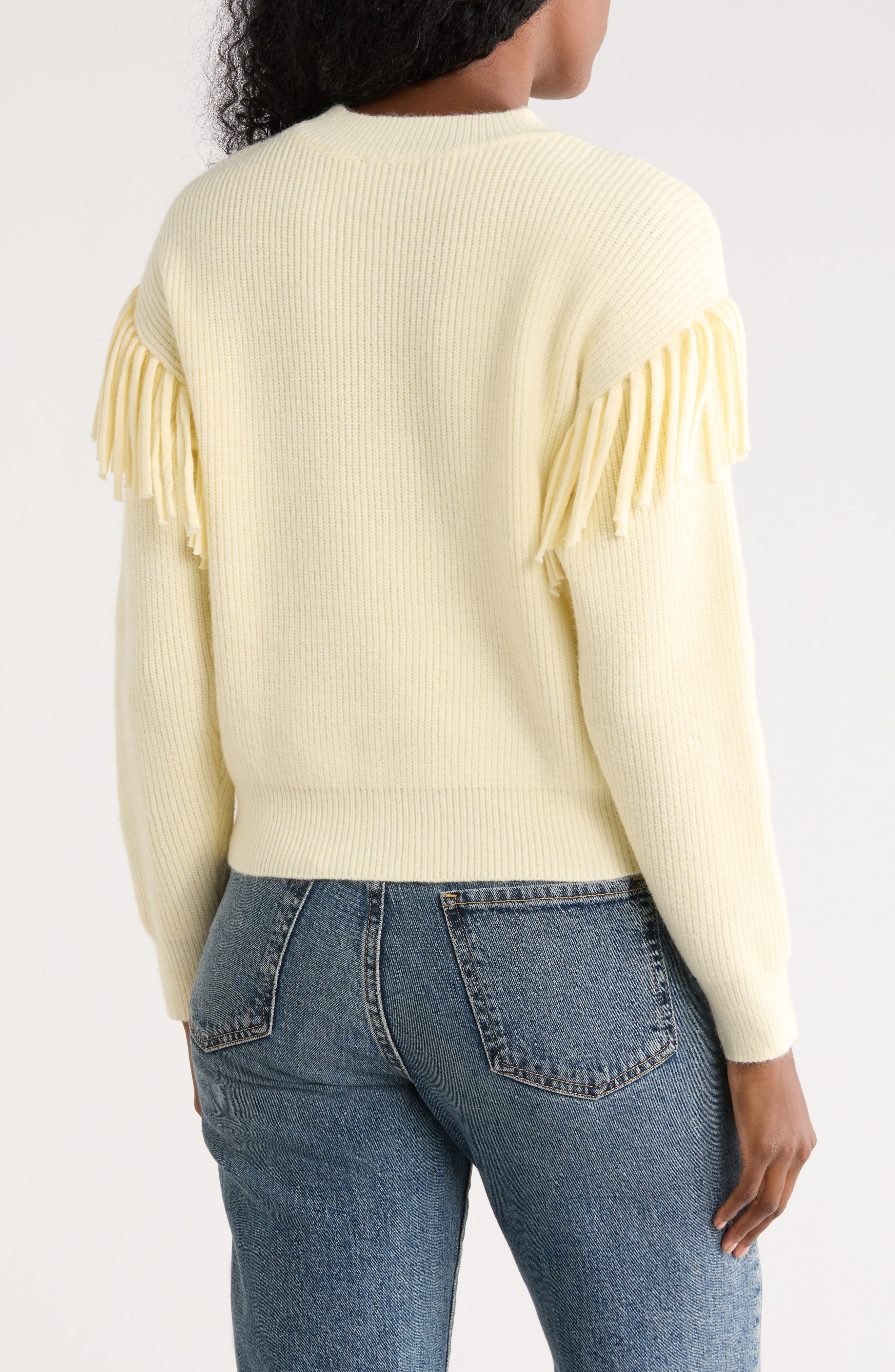 Nicole Miller Fringed Pullover Sweater