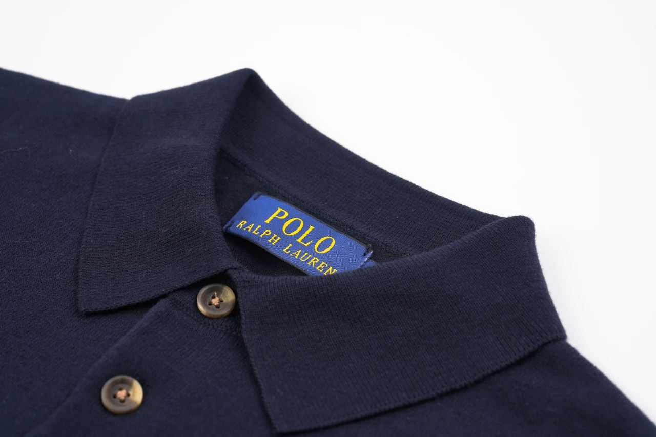 Ralph Lauren Navy Pony Embroidered Plain Knit Polo Shirt product photo from LabelPicks