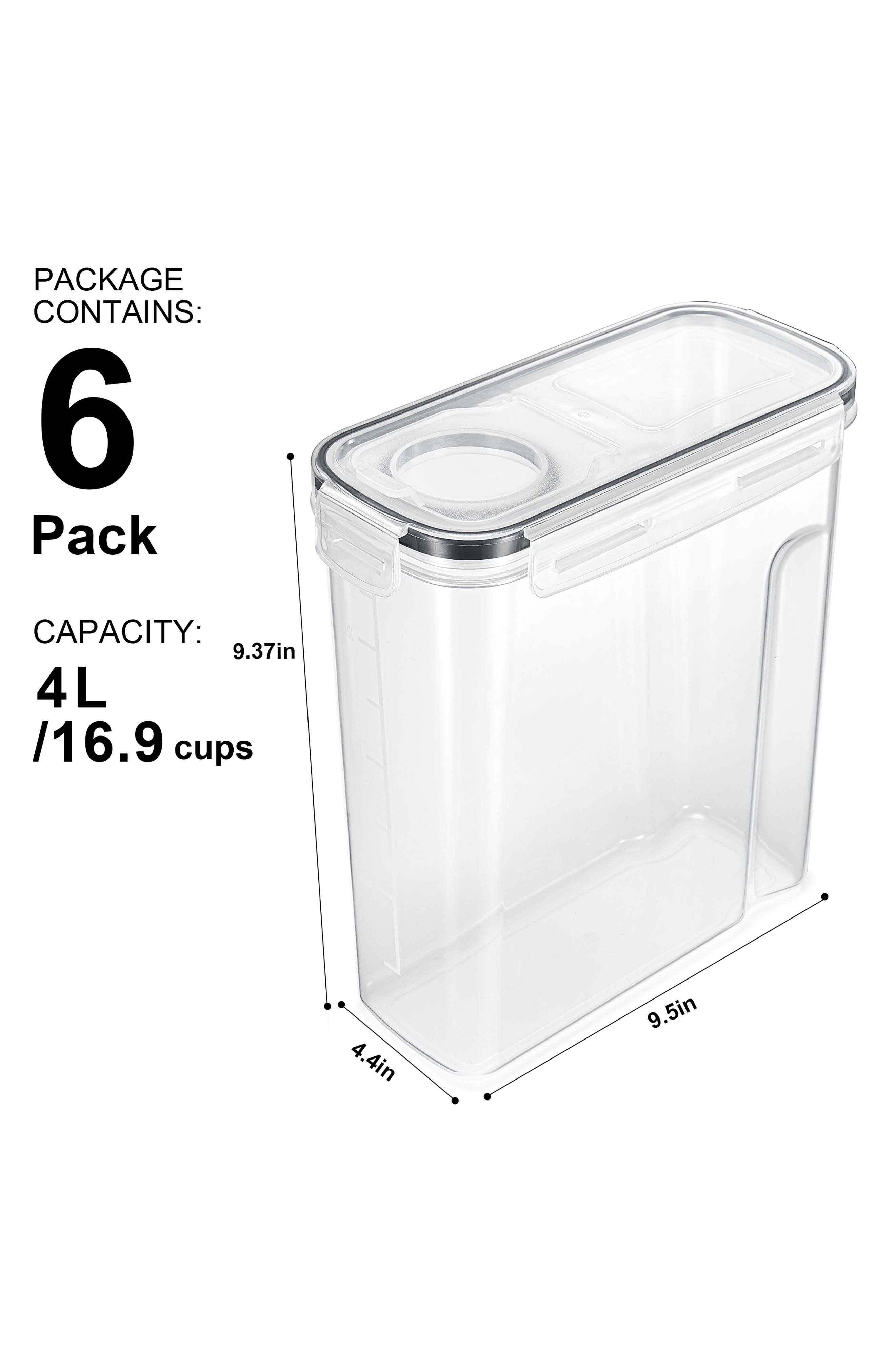 SORBUS 6-Pack Airtight Cereal Storage Containers