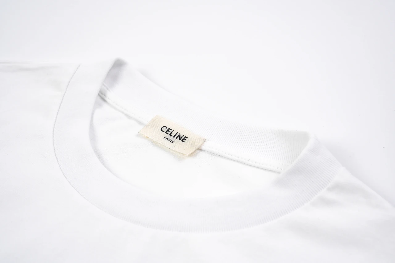 CELINE White Triomphe Embroidered T-Shirt product photo from LabelPicks