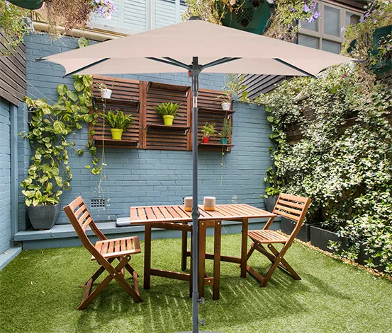 Leco Balkon-Sonnenschirm, ca. 160 x 200 cm, beige