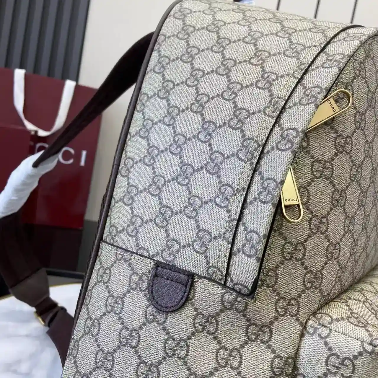 Gucci Ophidia Brown GG Supreme Canvas Backpack product photo from LabelPicks