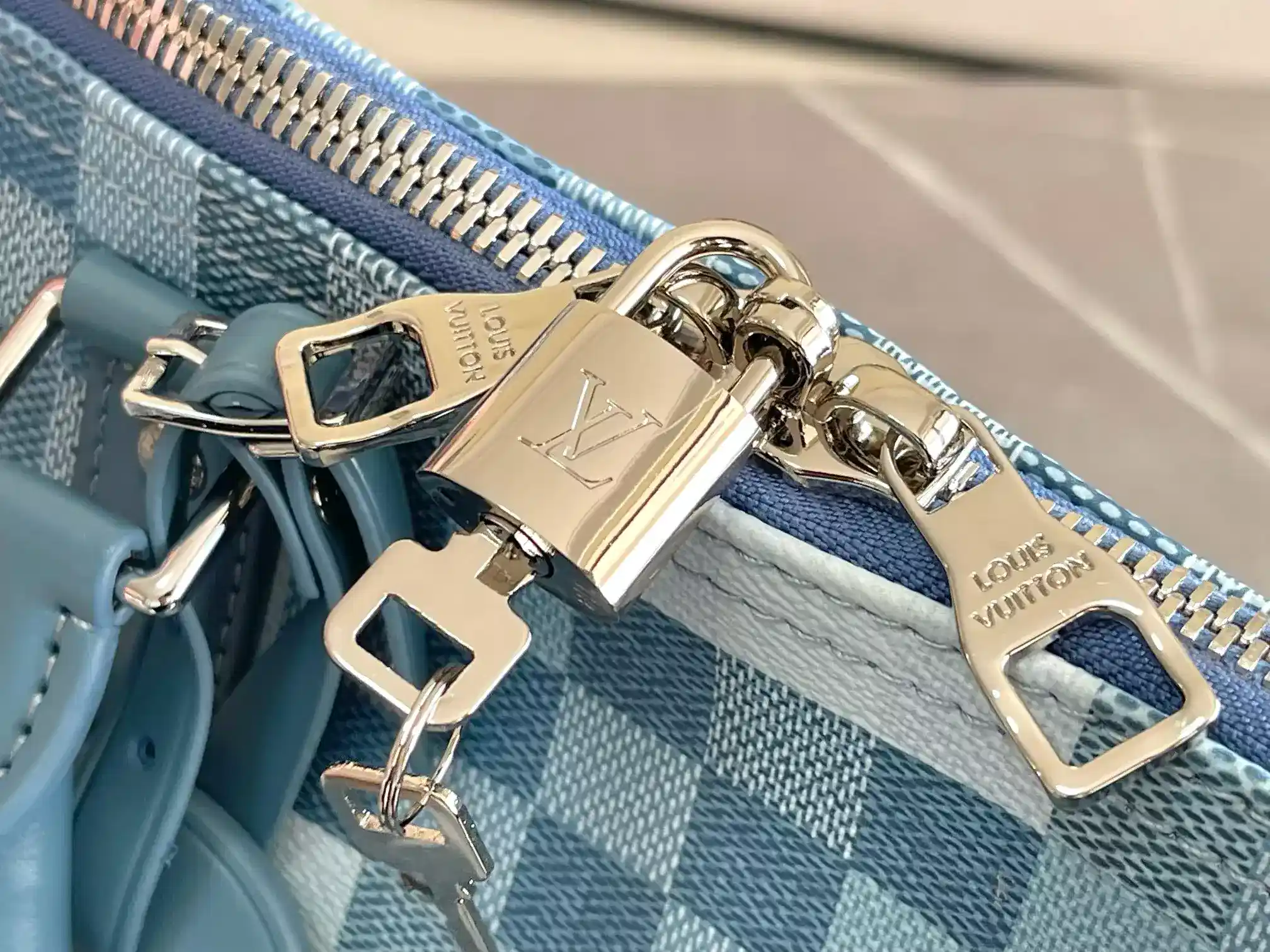 Louis Vuitton Blue Keepall Damier Canvas Tote Bag product photo from LabelPicks