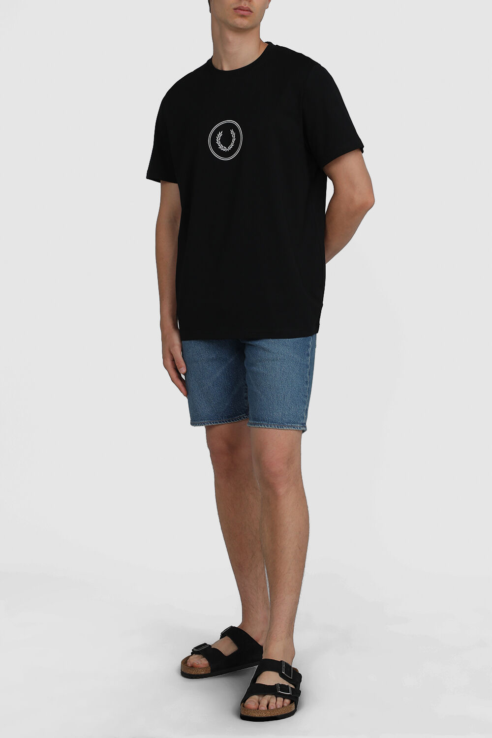 FRED PERRY חולצת טי עם לוגו רקום