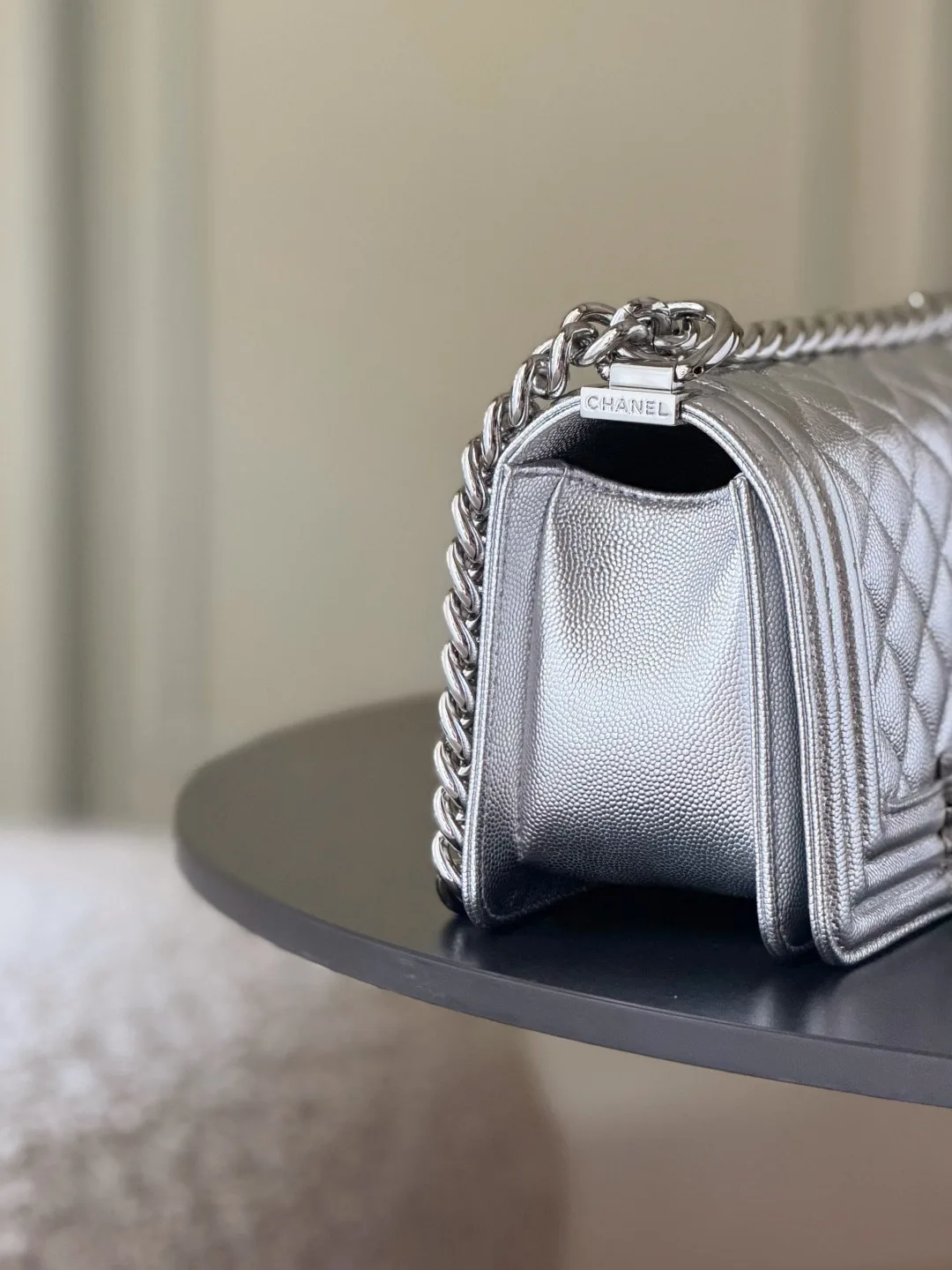 Chanel Silver Quilted Leather Crossbody Bag product photo from LabelPicks