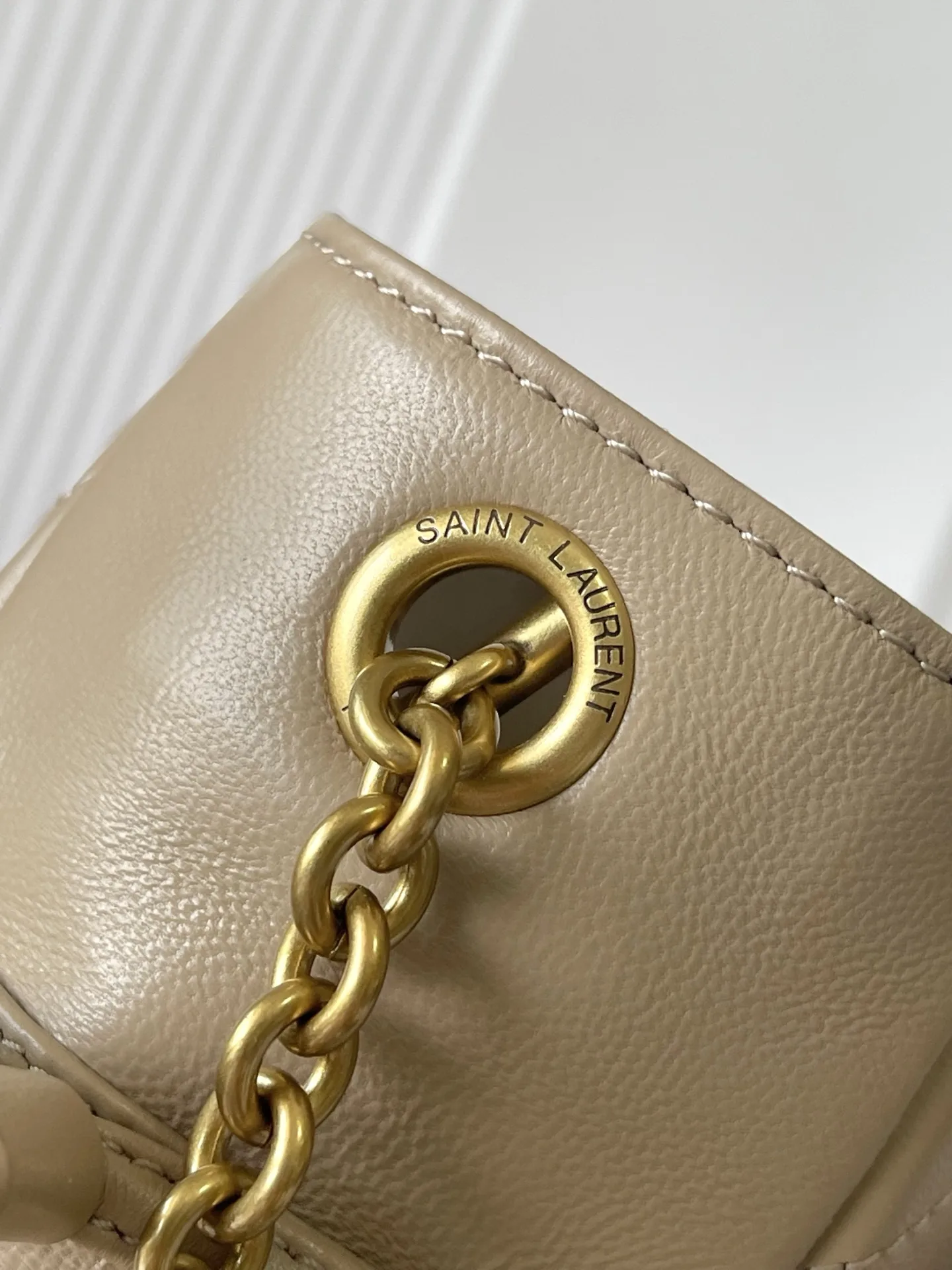 Saint Laurent Jamie Beige Lambskin Bucket Bag product photo from LabelPicks