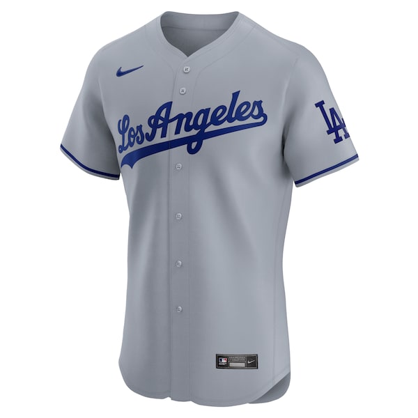 Los Angeles Dodgers Nike Road Vapor Premier Elite Patch Jersey - Gray