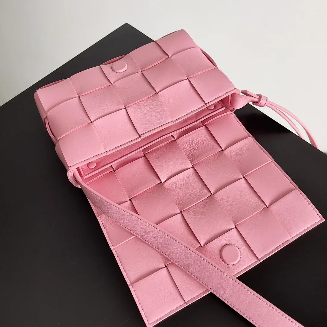 Bottega Veneta Pink Cassette Intrecciato Woven Leather Shoulder Bag product photo from LabelPicks