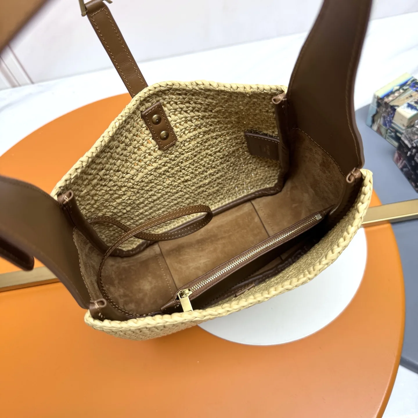 Saint Laurent Beige Straw Woven Shoulder Bag product photo from LabelPicks