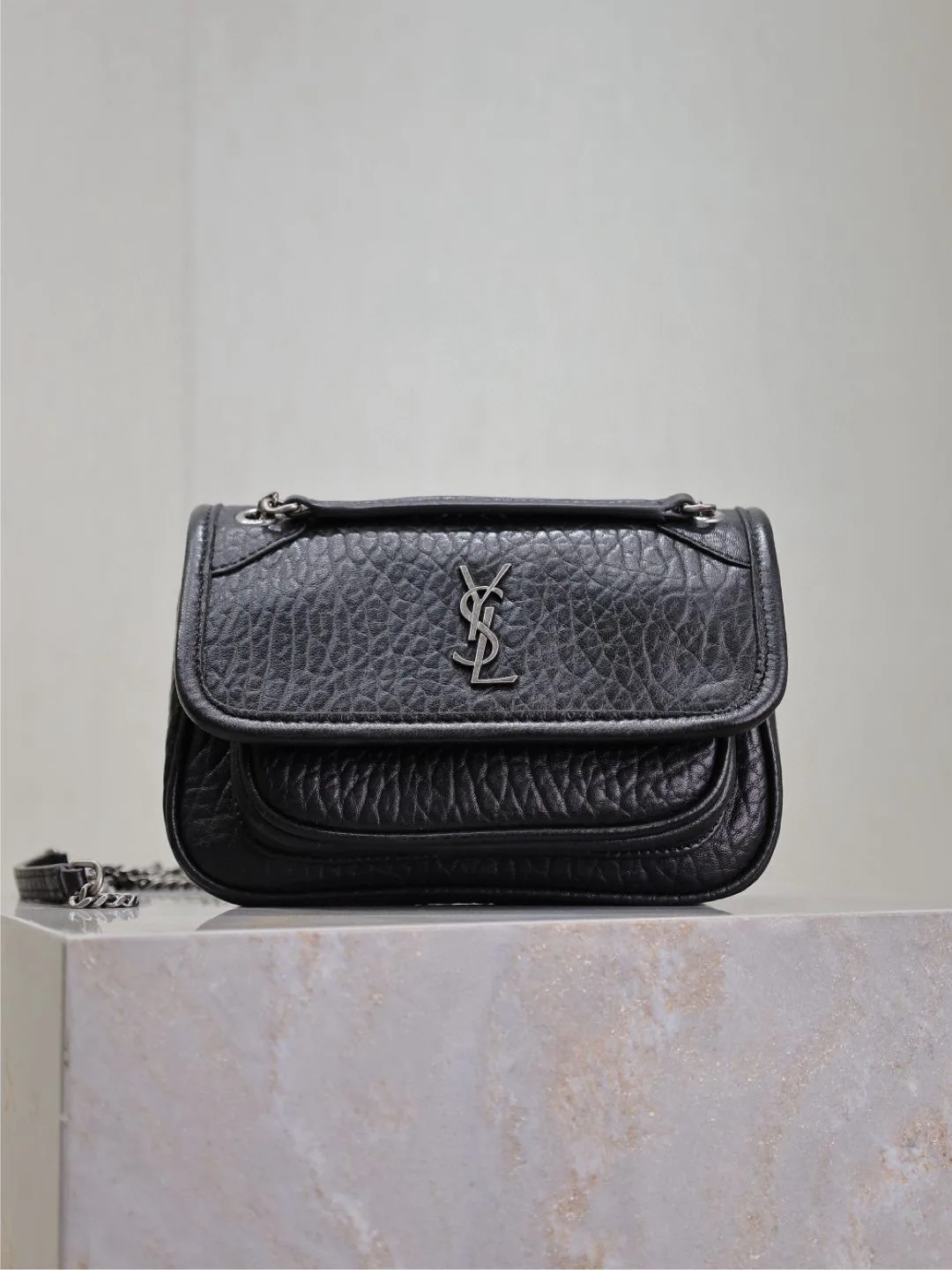 Saint Laurent Black Niki Lambskin Crossbody Bag product photo from LabelPicks