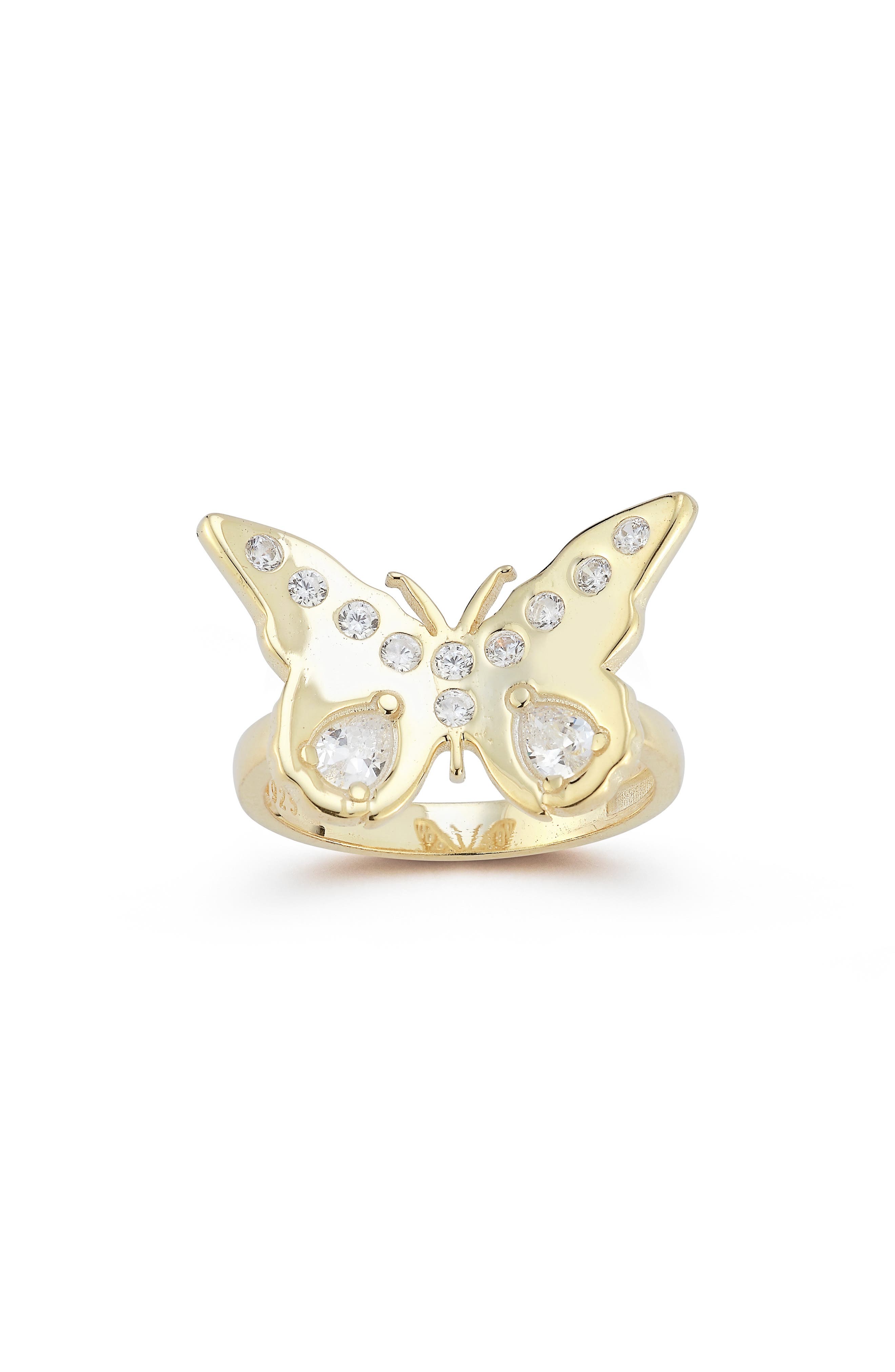 SPHERA MILANO Sterling Silver & CZ Butterfly Ring
