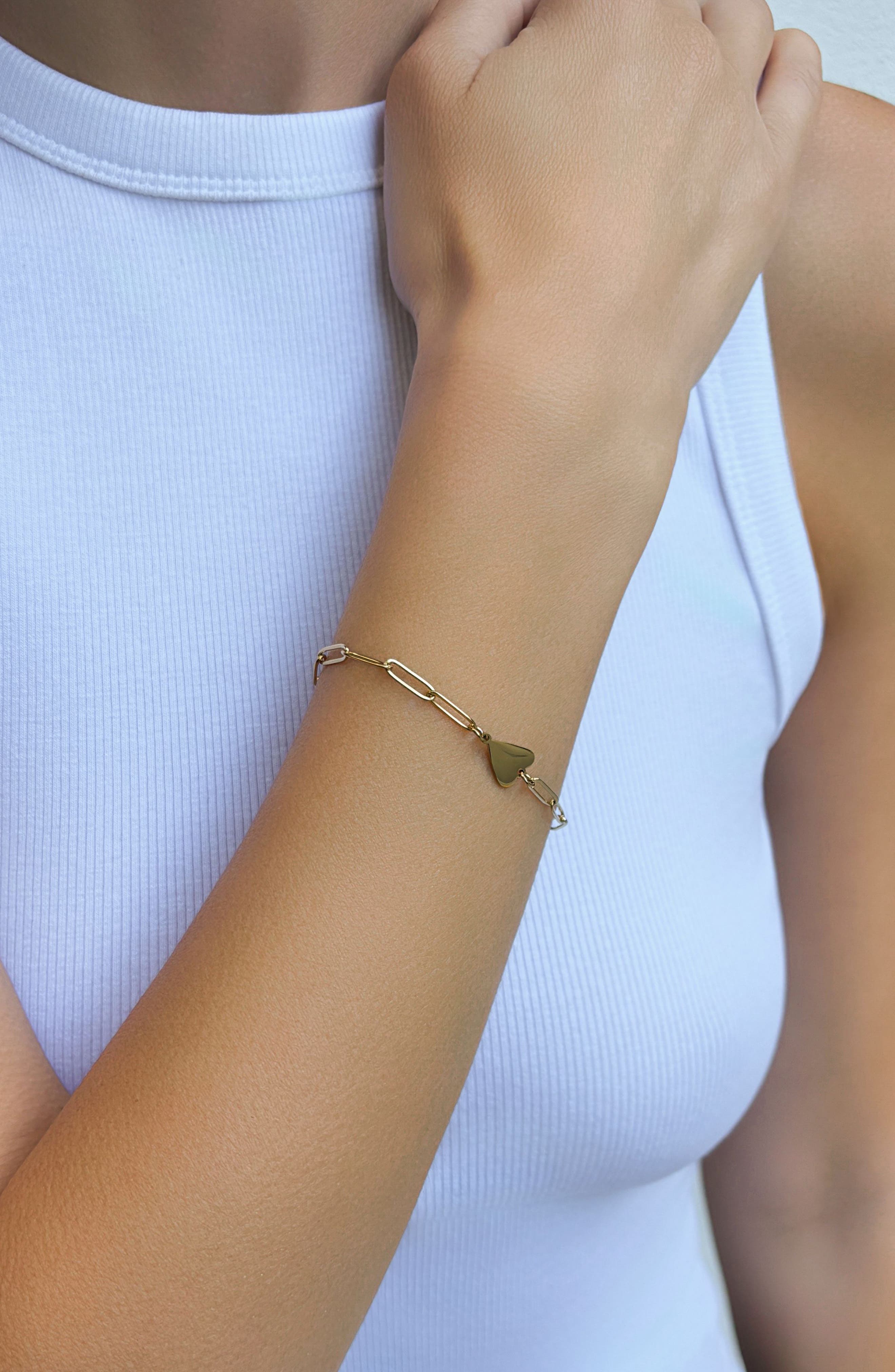 Adornia Tarnish Resistant 18K Gold Plated Heart Bracelet