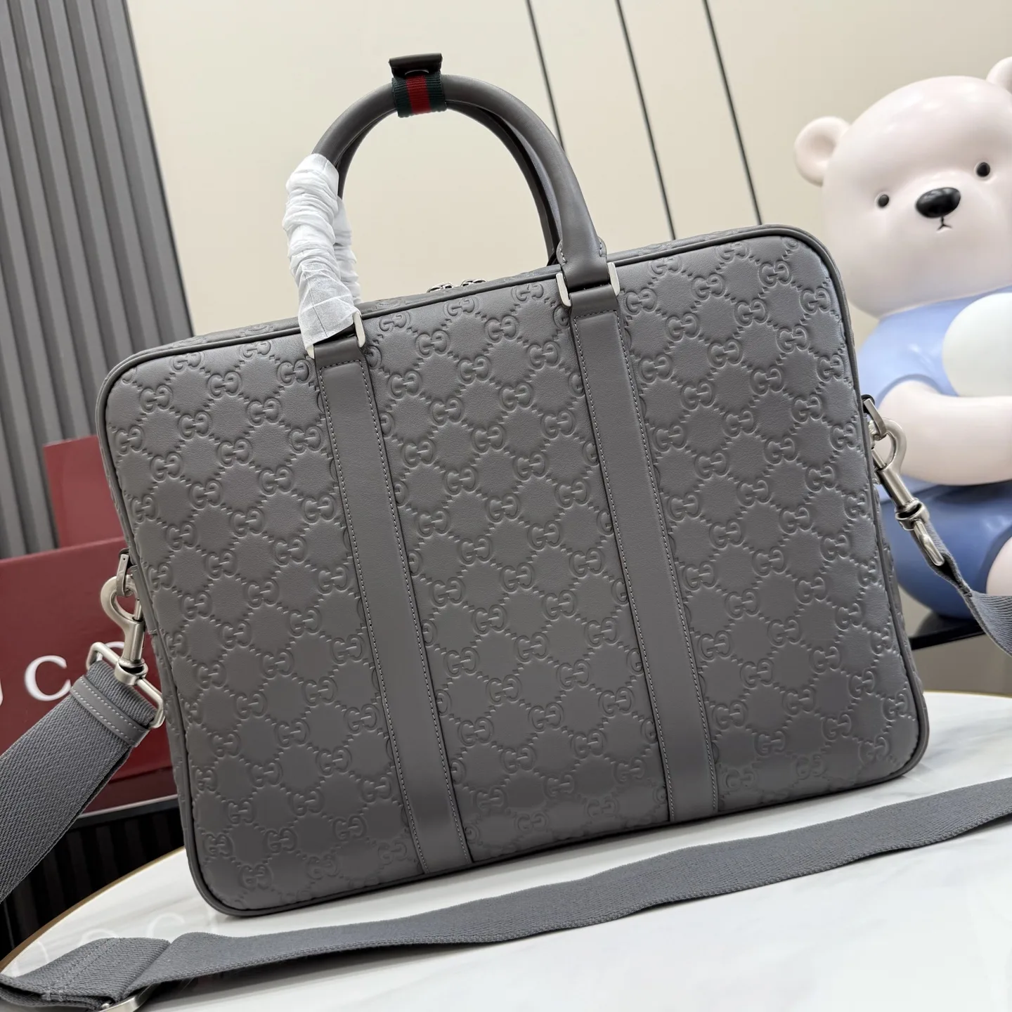 Gucci Grey Smooth Leather Tote Bag product photo from LabelPicks