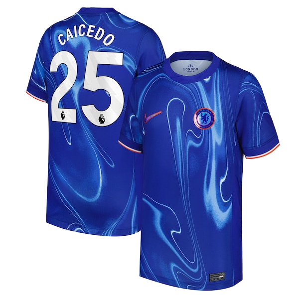 Moisés Caicedo Chelsea Nike Youth 2024/25 Home Replica Player Jersey - Blue