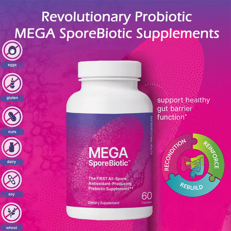 MegaSporeBiotic Probiotics Capsule for Digestive & Gut Health - Men's & Women's Probiotic Nutritional Supplements with Spore-Based