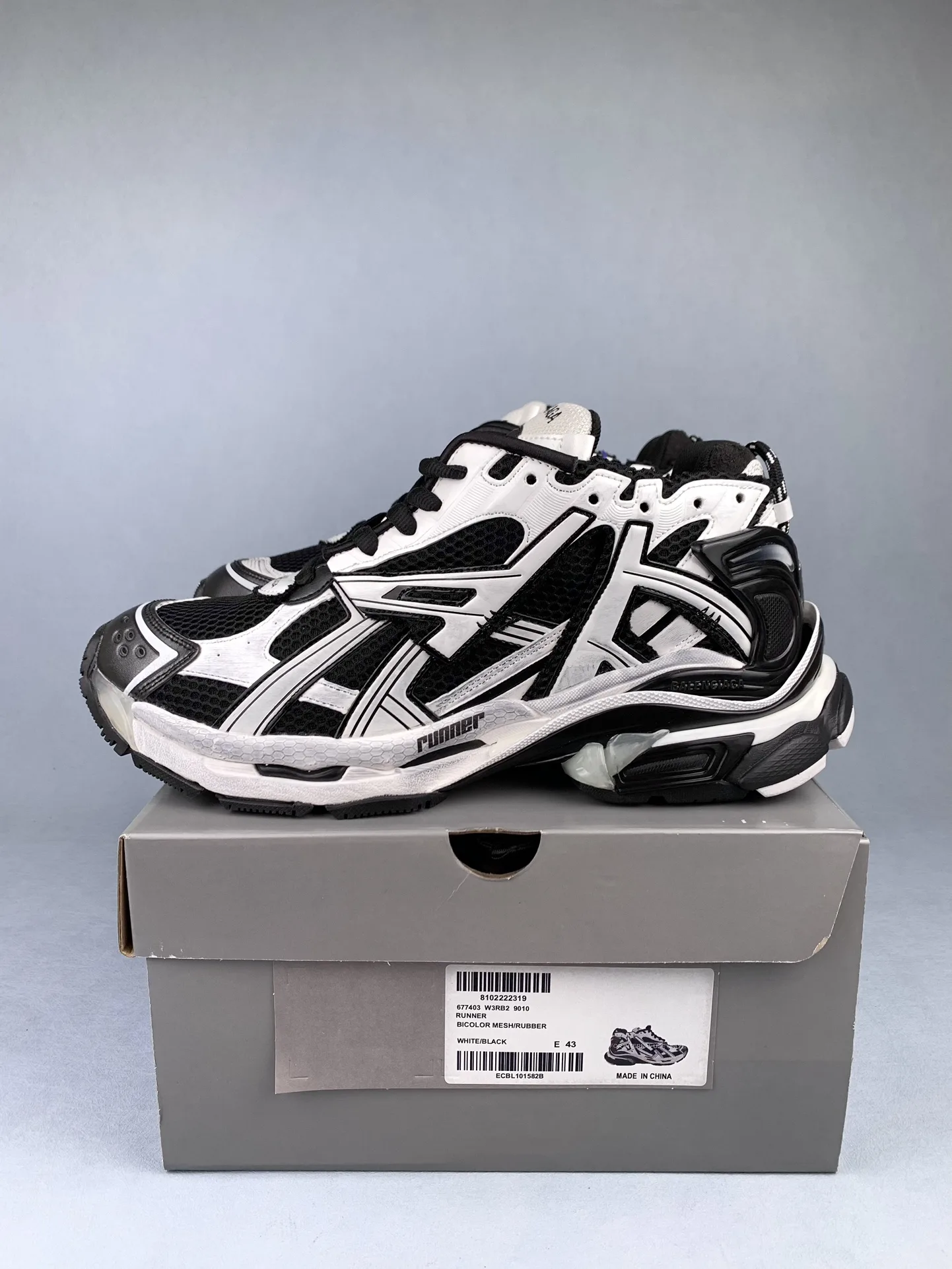 Balenciaga Runner Sneaker in White/Black product photo from LabelPicks